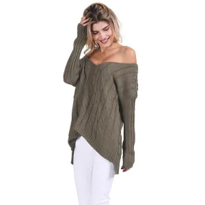 Criss cross top Backless knitted sweater women Oversized knitwear Loose jumpers white pullover