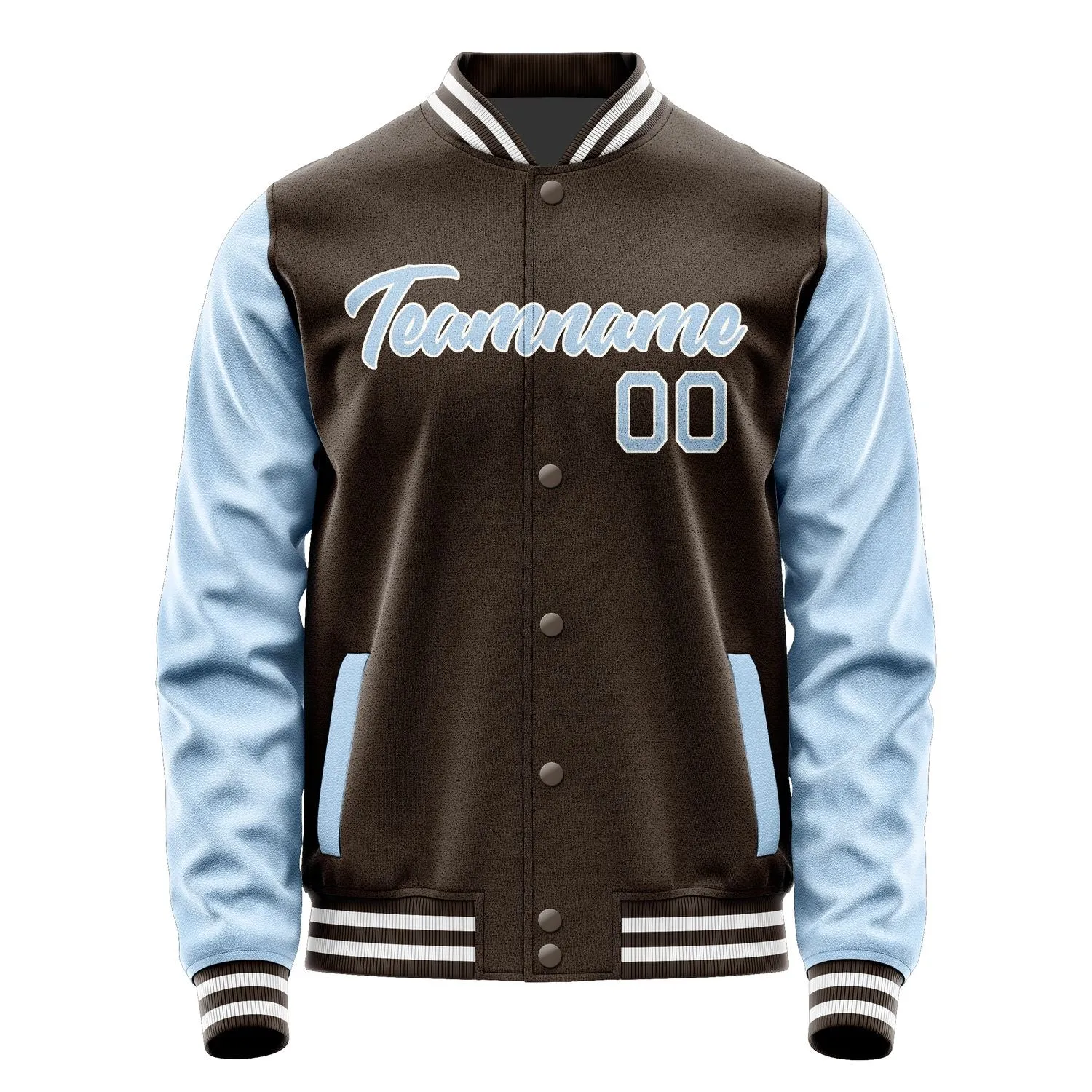 Custom Brown Light Blue Jacket