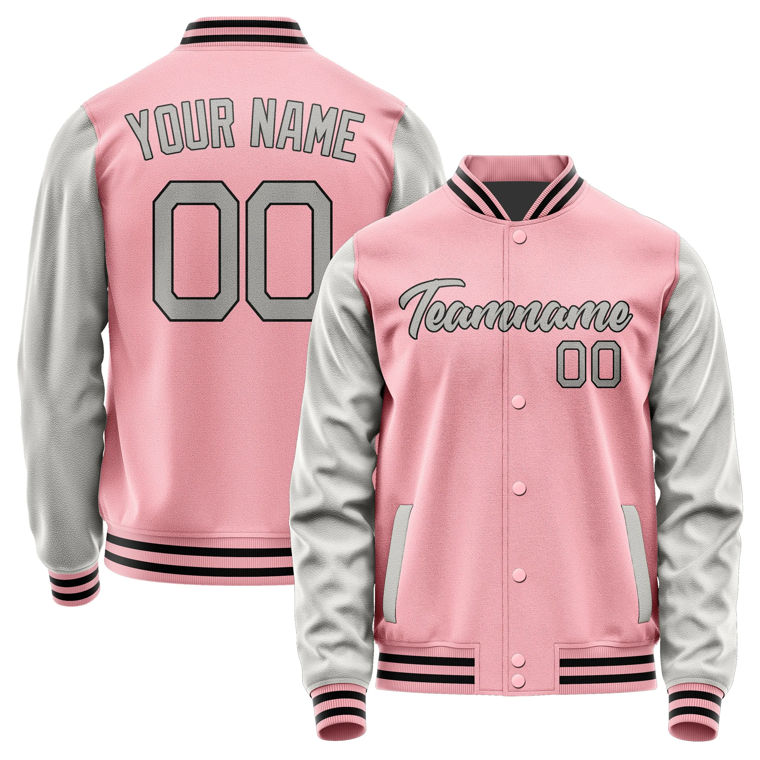 Custom Light Pink Gray Jacket