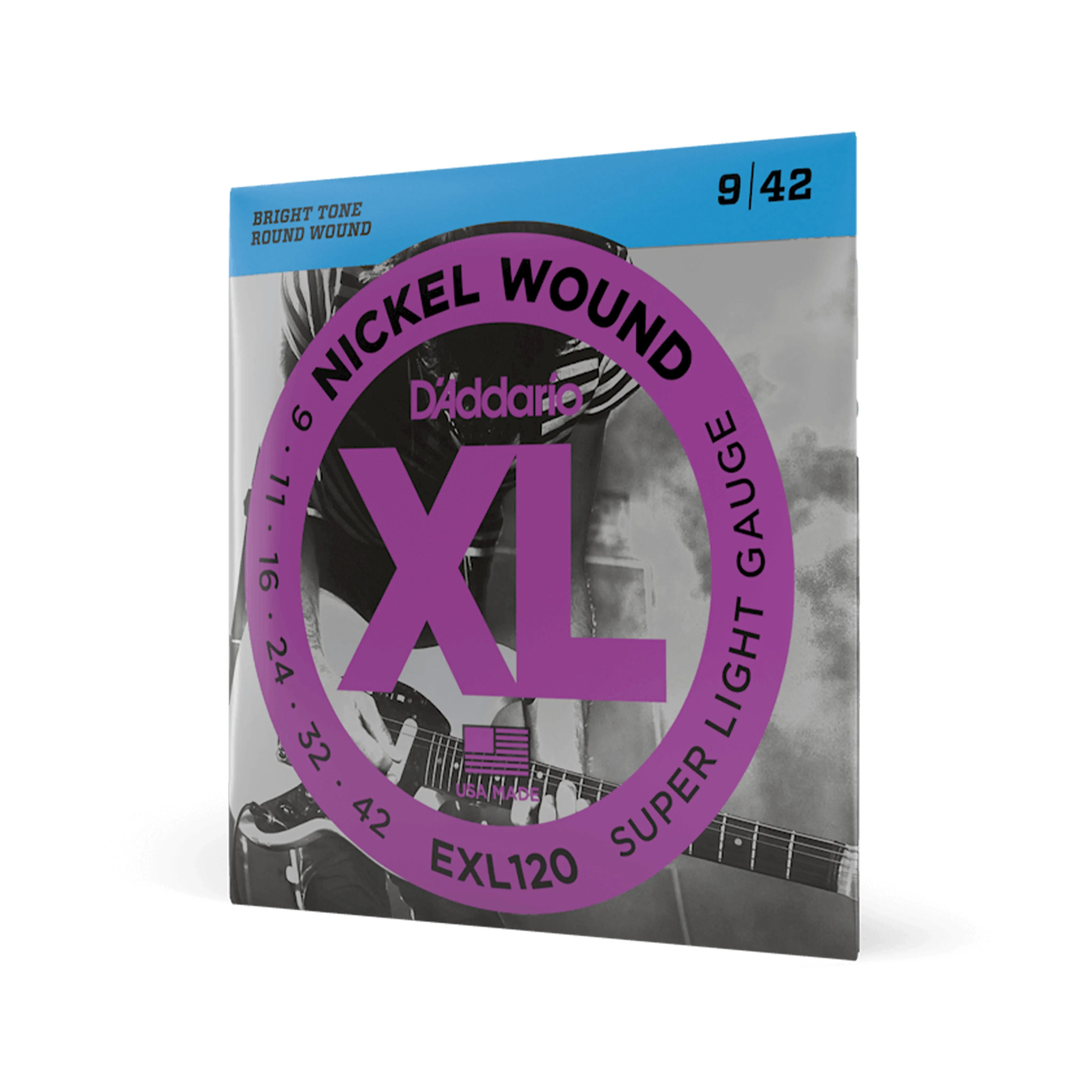 D'Addario EXL120 Nickel Wound Electric Guitar Strings, Super Light, 9-42
