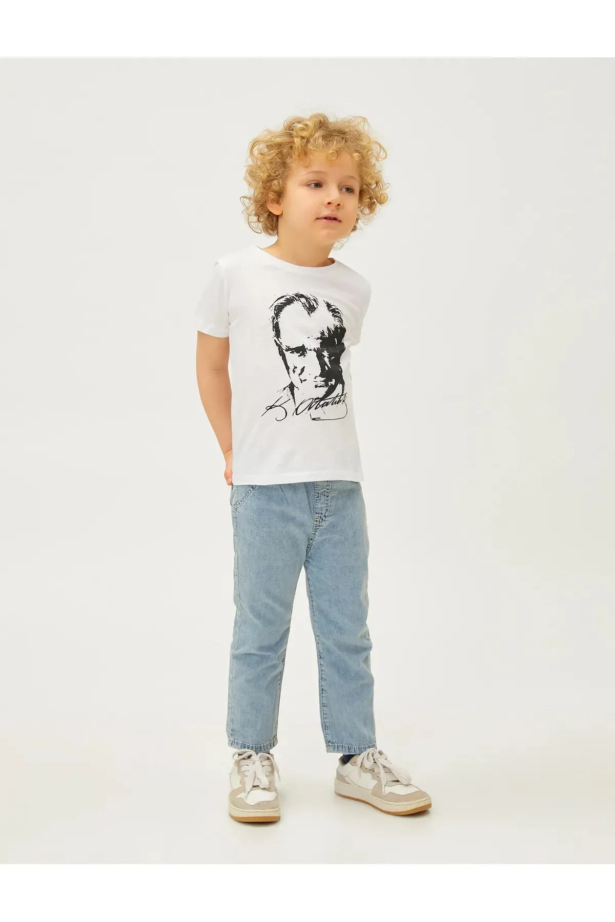 Denim Trousers Relaxed Cut Elastic Waist For Toddler