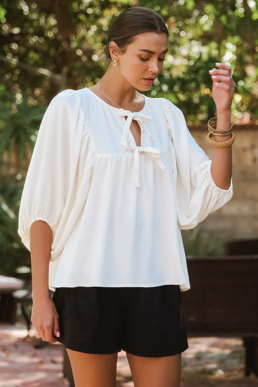 Drift Away Airflow Batwing 3/4 Sleeve Top