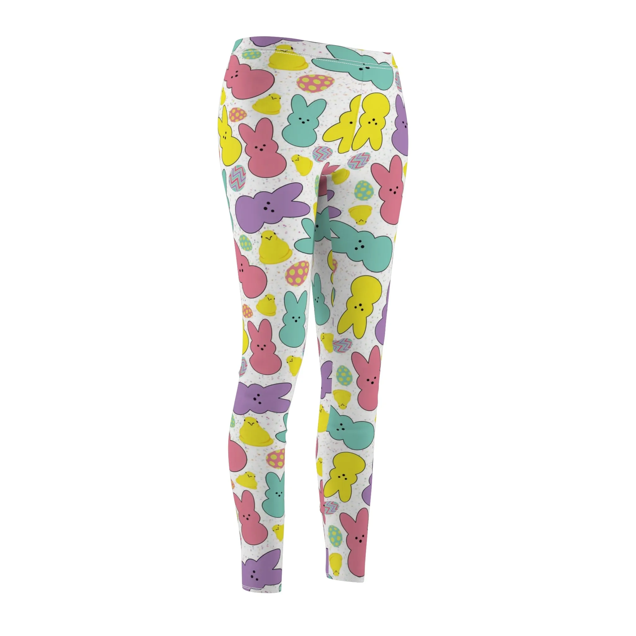Easter Peeps Bunny Womens Leggings Stretch Pants - Saiko Studio