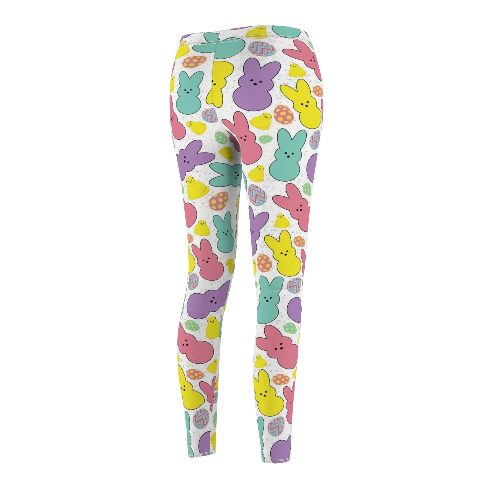 Easter Peeps Bunny Womens Leggings Stretch Pants - Saiko Studio