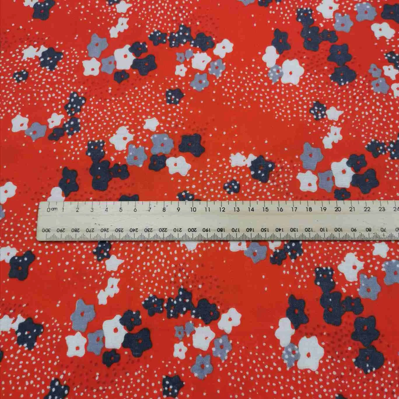 Echino Kokka Cotton Double Gauze, Floret, Red- 2.75m remnant piece