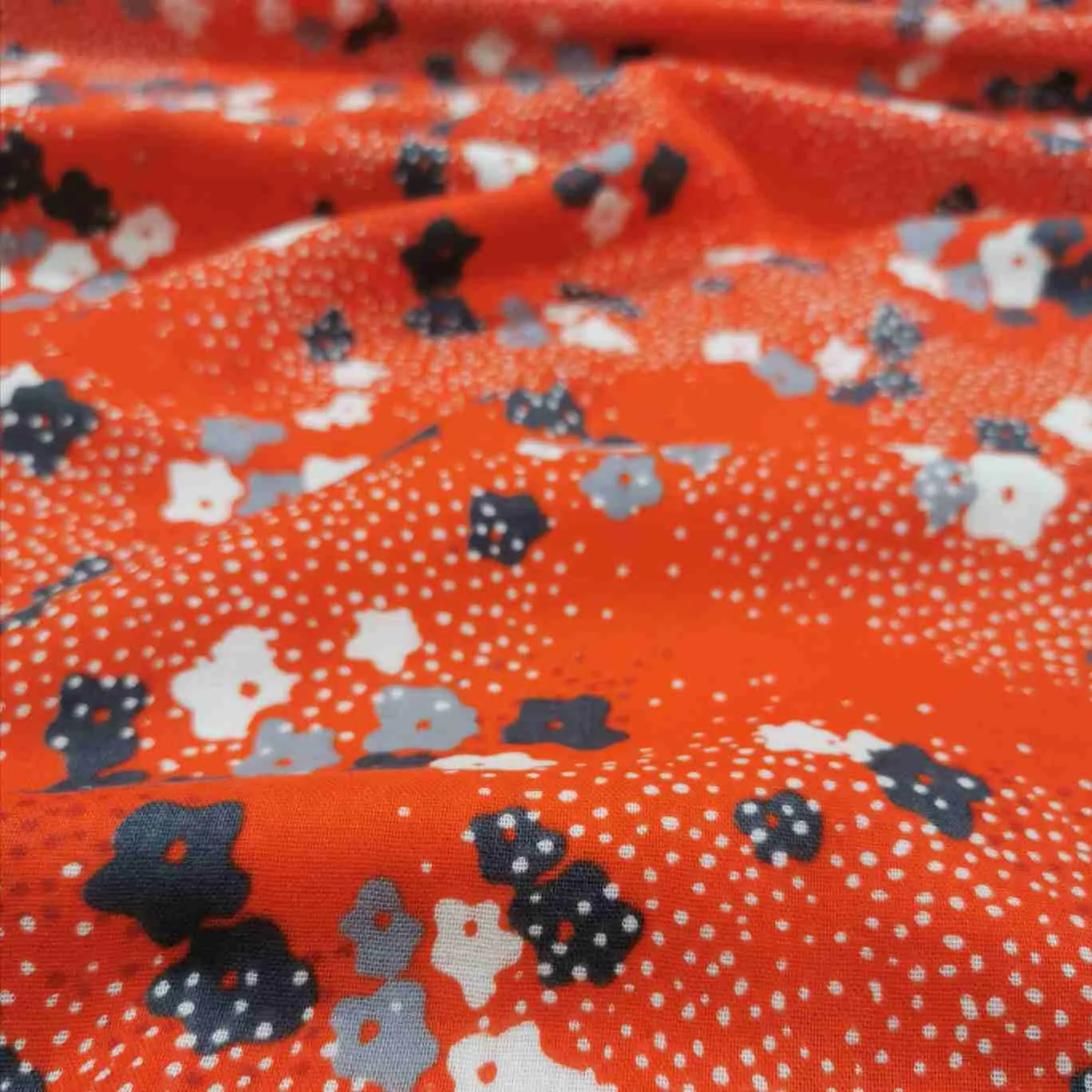 Echino Kokka Cotton Double Gauze, Floret, Red- 2.75m remnant piece