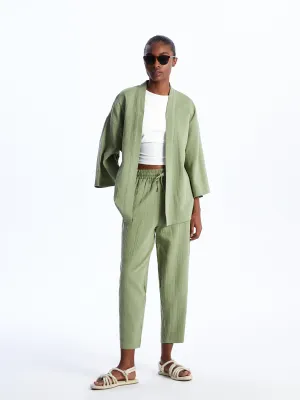 Elastic Waist Comfortable Fit Muslin Women Trousers
