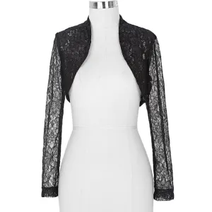 Elegant Women Ladies Long Sleeve Slim Casual Bolero Shrug Solid Color Plus Short Coat Wedding Boleros Formal Shrugs