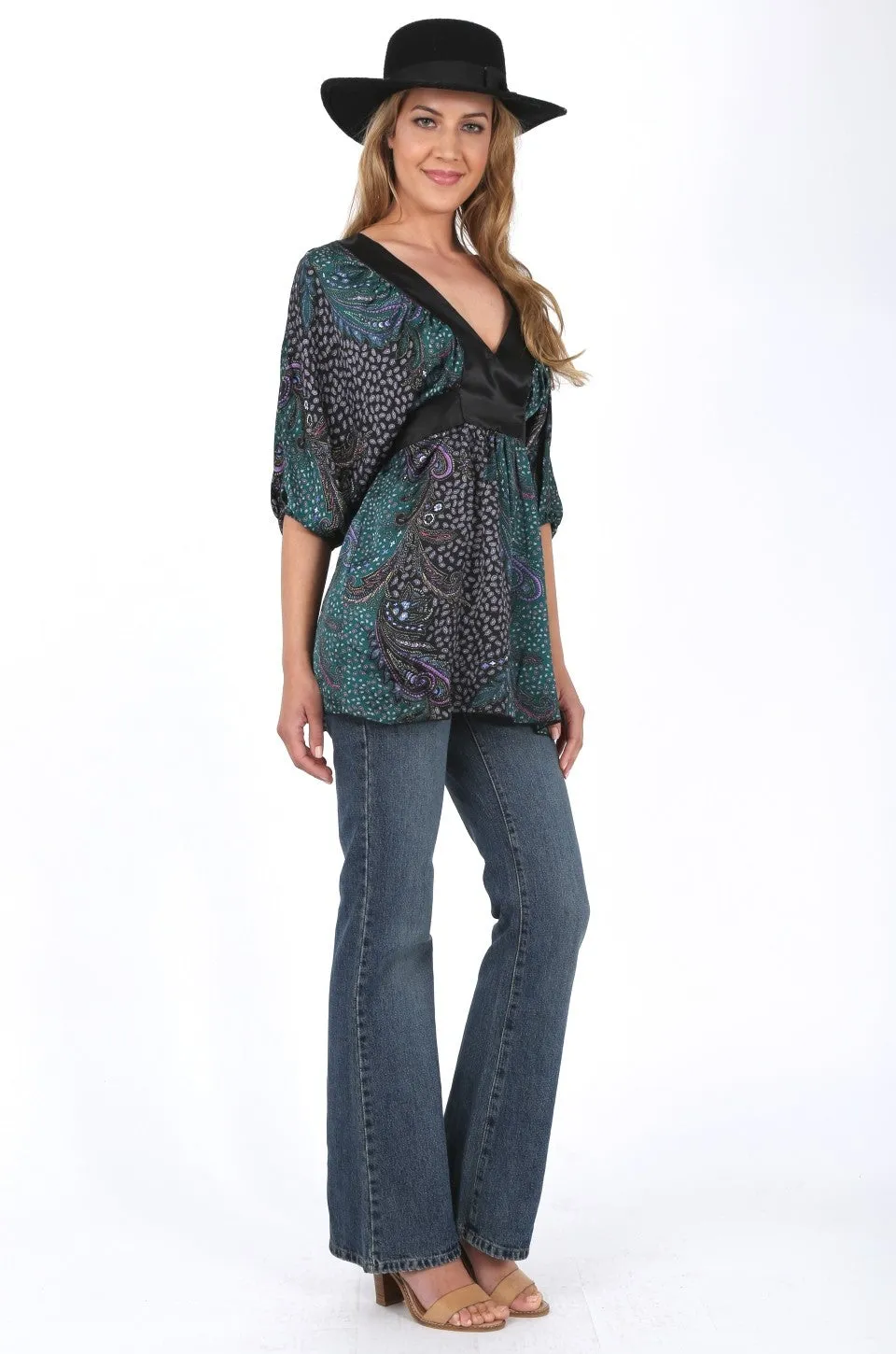 Evelyn Kimono Satin Top
