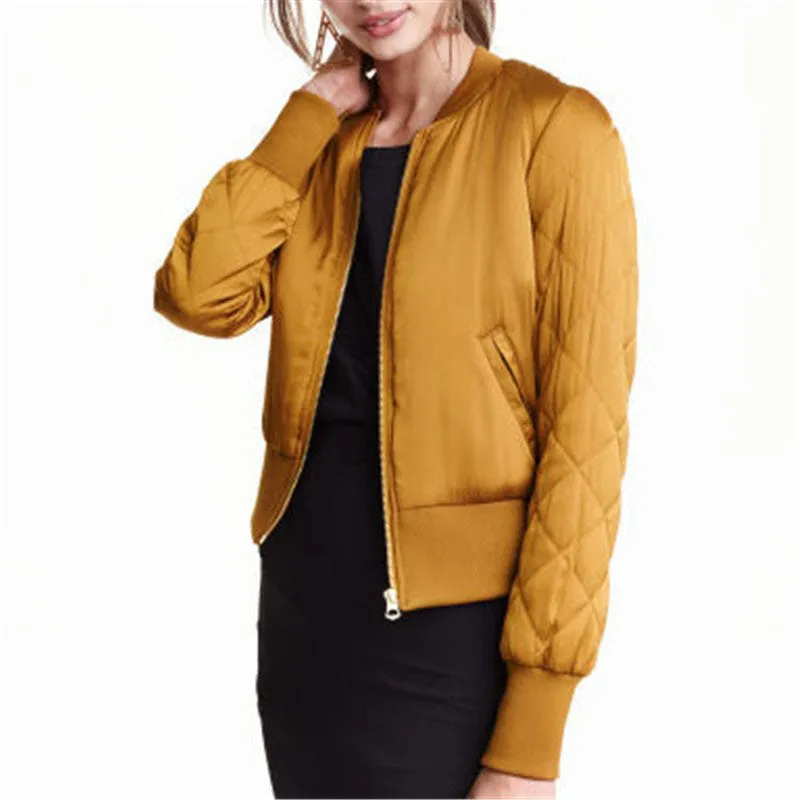 Fall Warm Women Basic Coats Jackets Stand Collar Bomber Short Coat Casual Outerwear Plus Size chaquetas