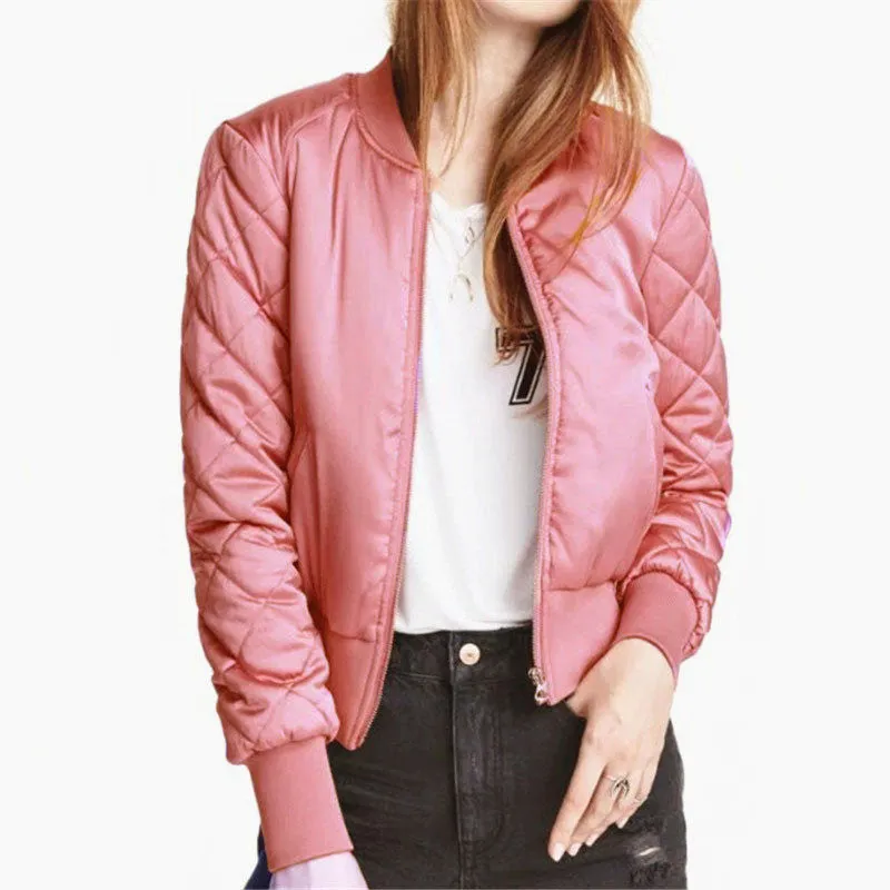 Fall Warm Women Basic Coats Jackets Stand Collar Bomber Short Coat Casual Outerwear Plus Size chaquetas