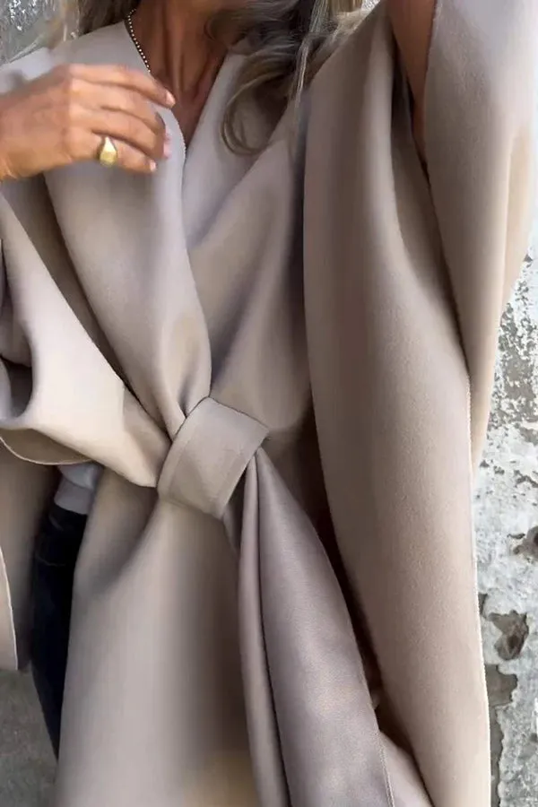 Fashion Street | Loose-fitting Cape Jacket with V-Neck