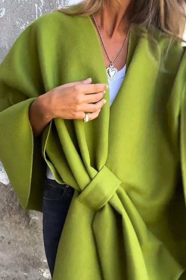 Fashion Street | Loose-fitting Cape Jacket with V-Neck