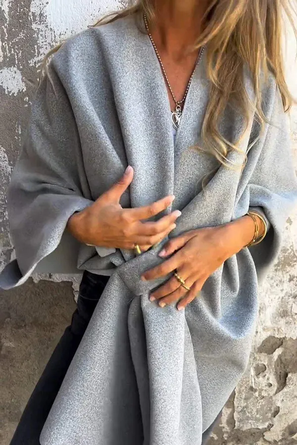 Fashion Street | Loose-fitting Cape Jacket with V-Neck