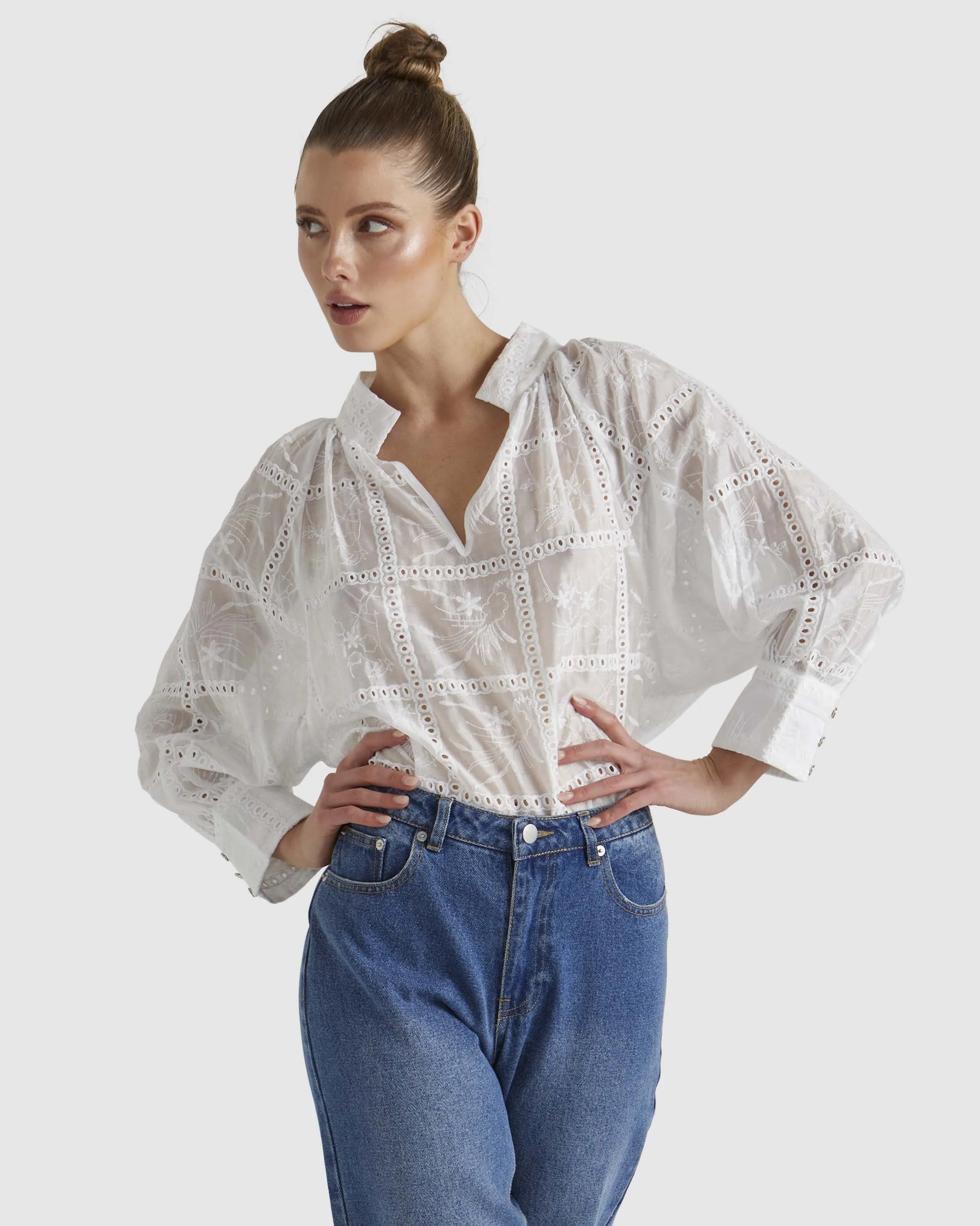 Fate   Becker Whisper Blouse - Ivory