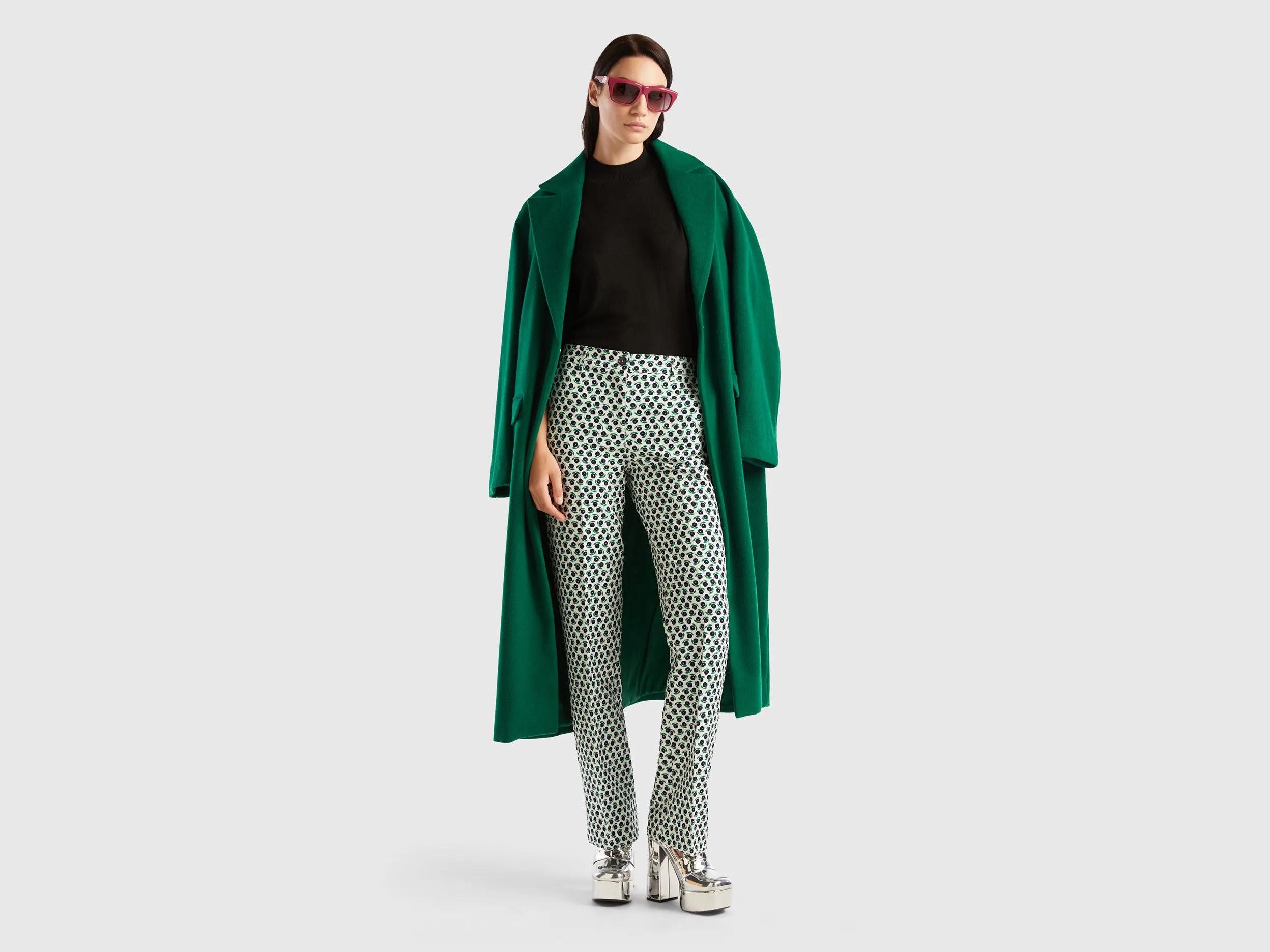 Floral Print Straight Fit Trousers