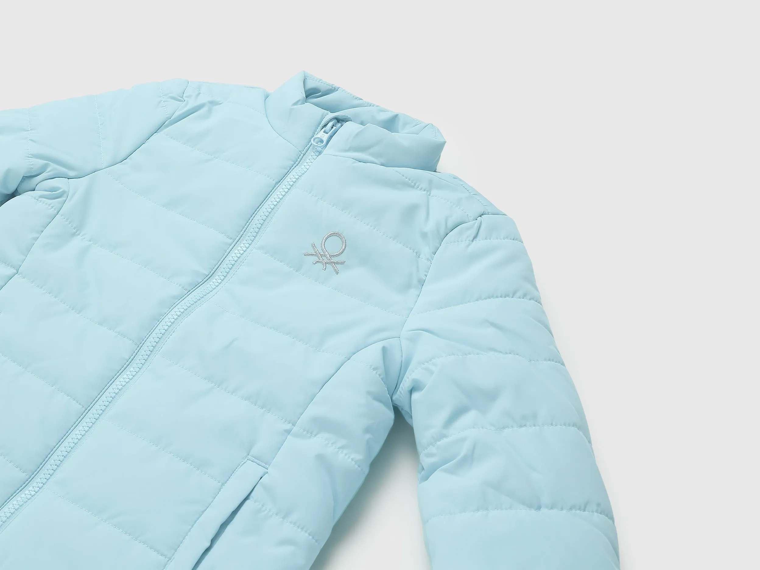 Girls Quilted High Neck Jacket