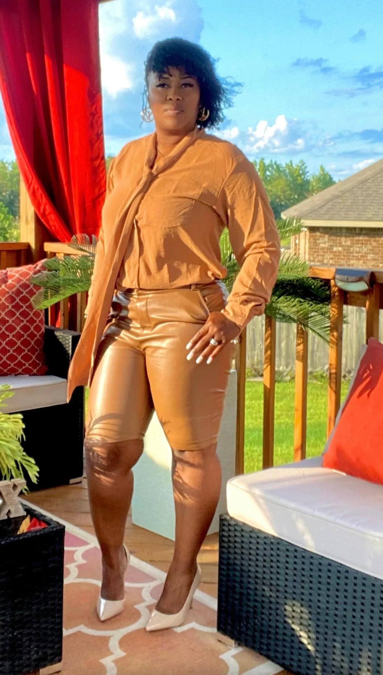 Glam Brown Soft Leather Shorts