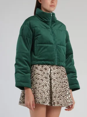Green Oversized Goosedown Short Jacket