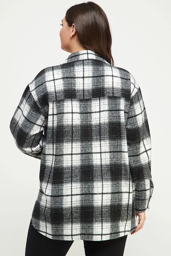 Harlowe Soft-Brushed Plaid Shirt Jacket