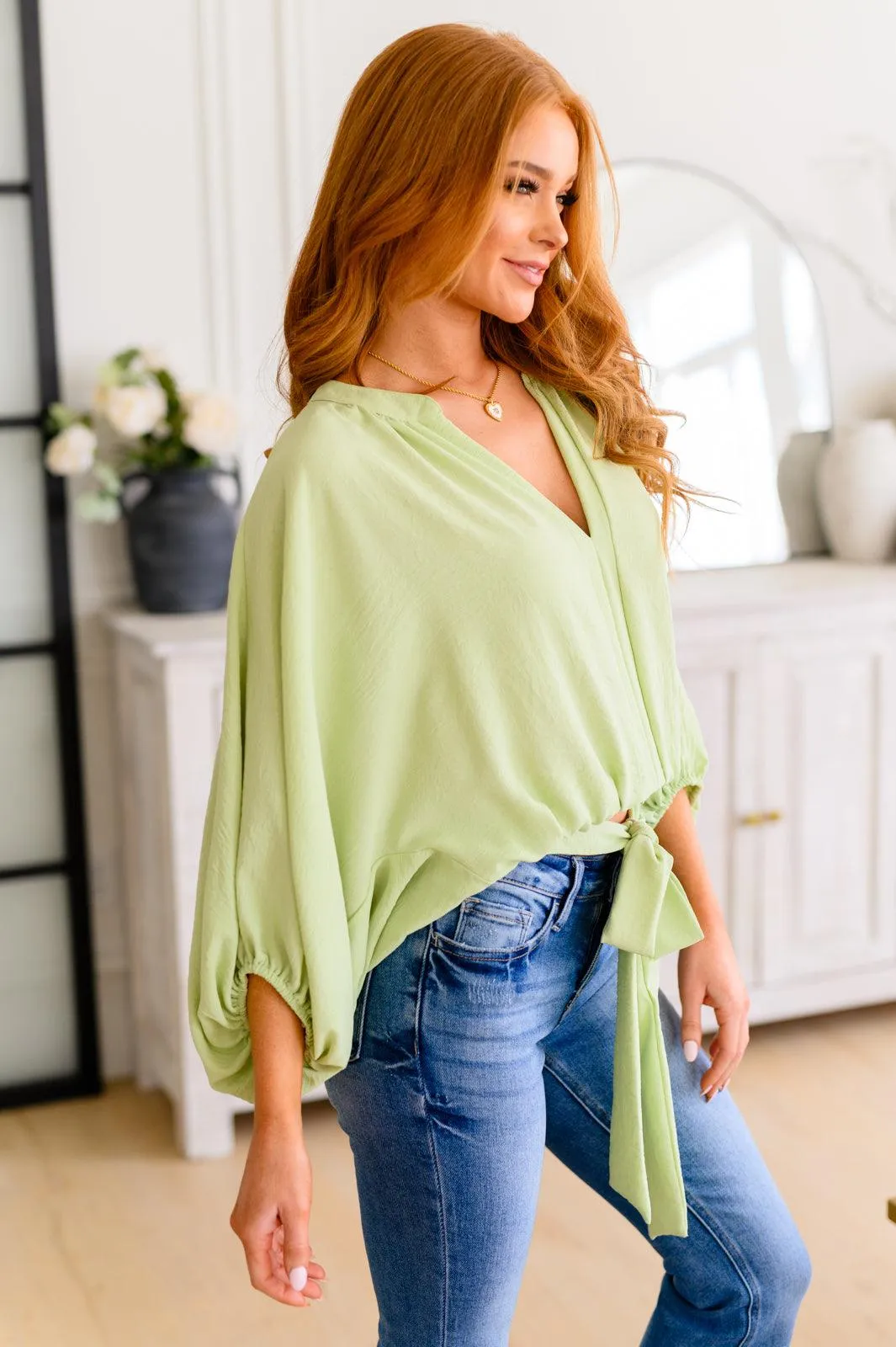 Hazel Blues® |  Hit Me Up Tie Detail Top