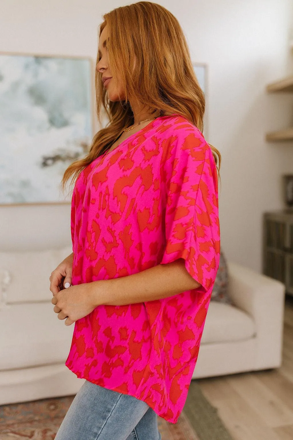 Hazel Blues® |  Unforgettable V-Neck Animal Print Blouse