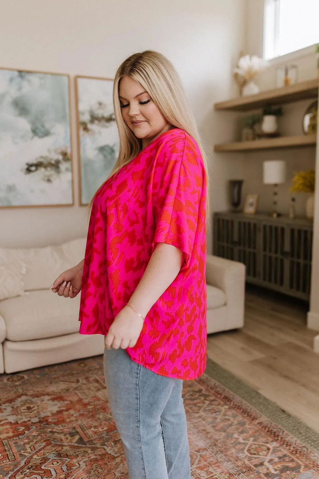 Hazel Blues® |  Unforgettable V-Neck Animal Print Blouse