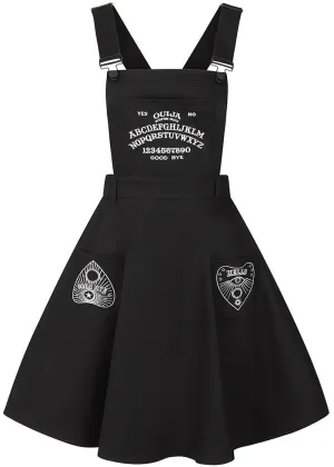 Hell Bunny Samara Ouija 60's Pinafore Jurk Zwart