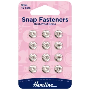 Hemline Snap Fasteners Assorted Sizes - Nickel - 20 Sets