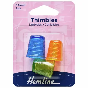 Hemline Thimble: Light Weight: 3 Assorted Sizes