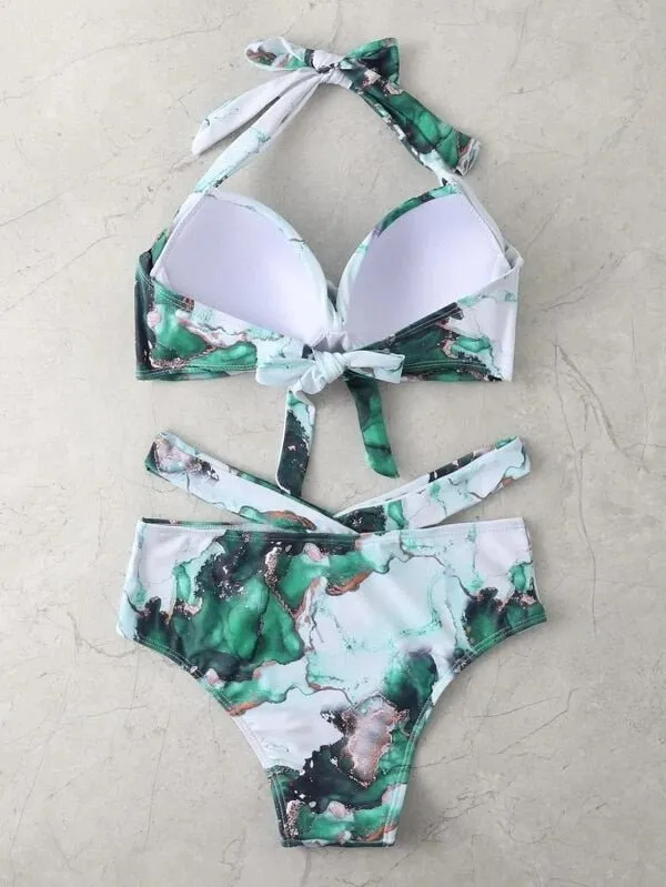 High Waist Bottoms Push Up Bikini set