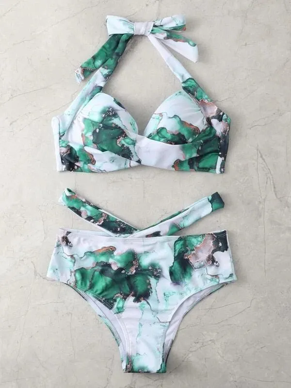 High Waist Bottoms Push Up Bikini set