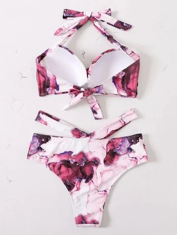 High Waist Bottoms Push Up Bikini set