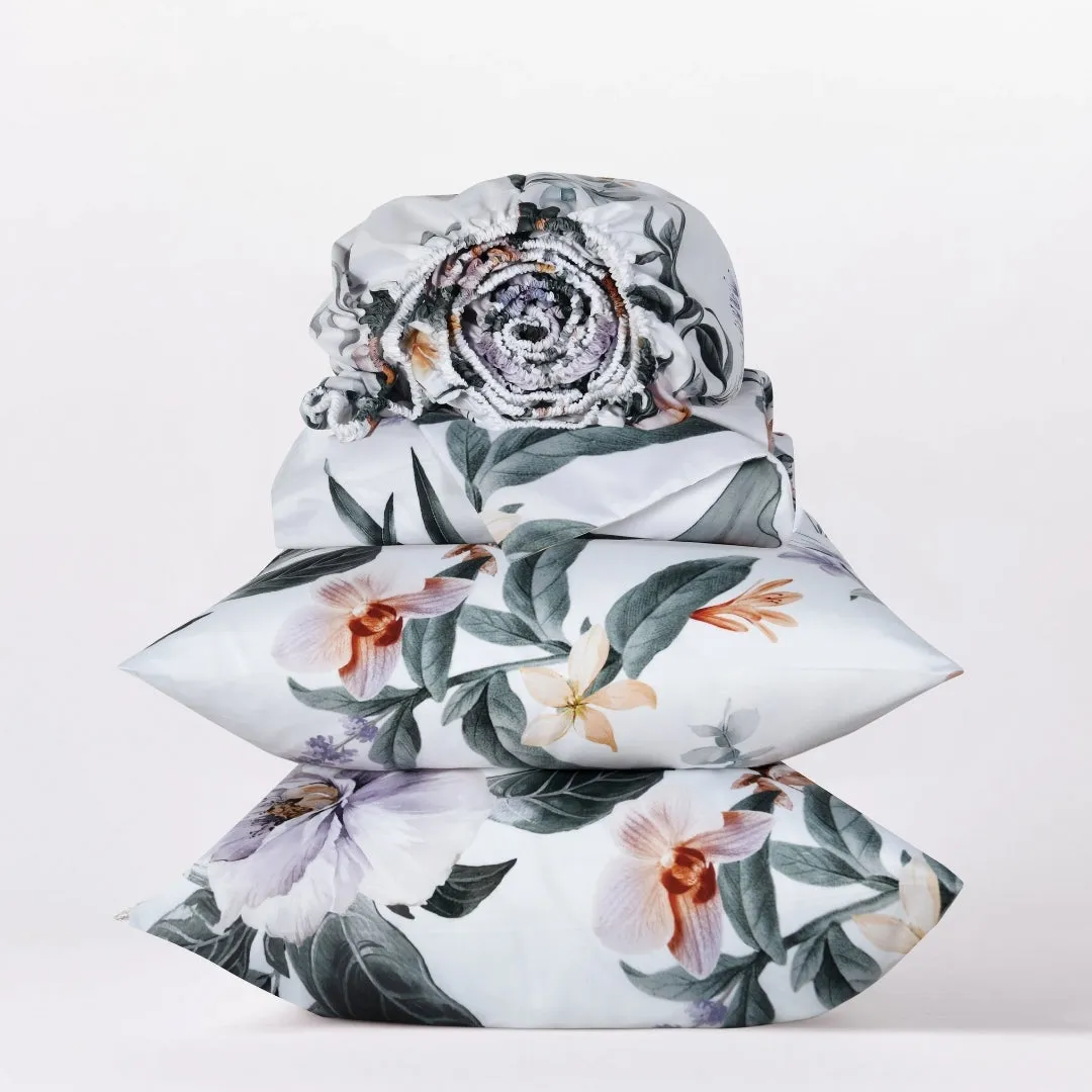 Hillcrest Comfy Lux Printed 988TC Fitted Sheet Set – Floris (Online Exclusive)