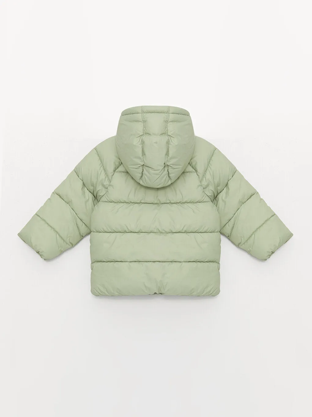 Hooded Long Sleeve Basic Baby Girl Zipper Puffer Coat