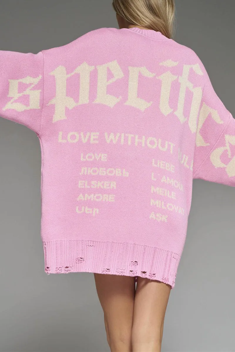 HWQ253 Heart Knitted Pullover Sweater