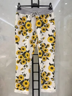 Italian Stretch Cotton Trousers ~ Classic Sunflower