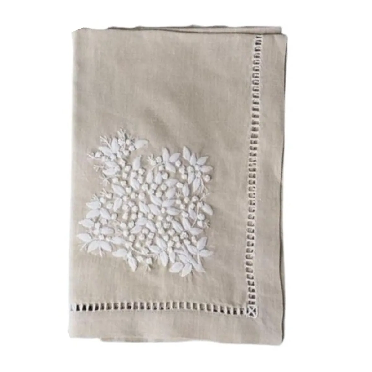 Jardin Floral Embroidered Linen Napkins, Set of 4