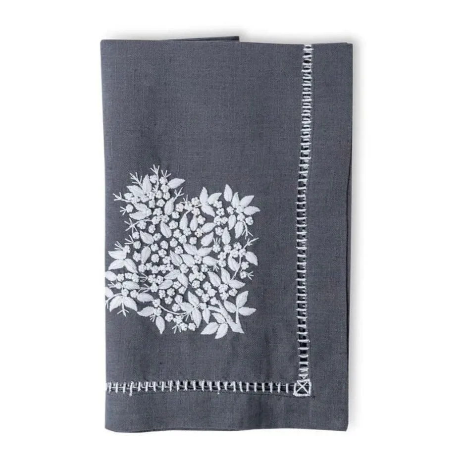 Jardin Floral Embroidered Linen Napkins, Set of 4