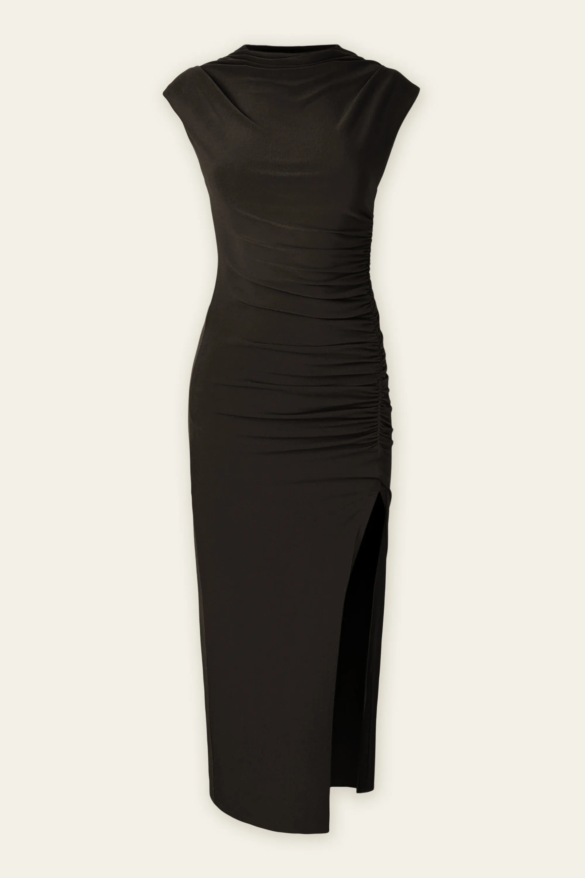 Jemma Mock Neck Midi Slit Dress