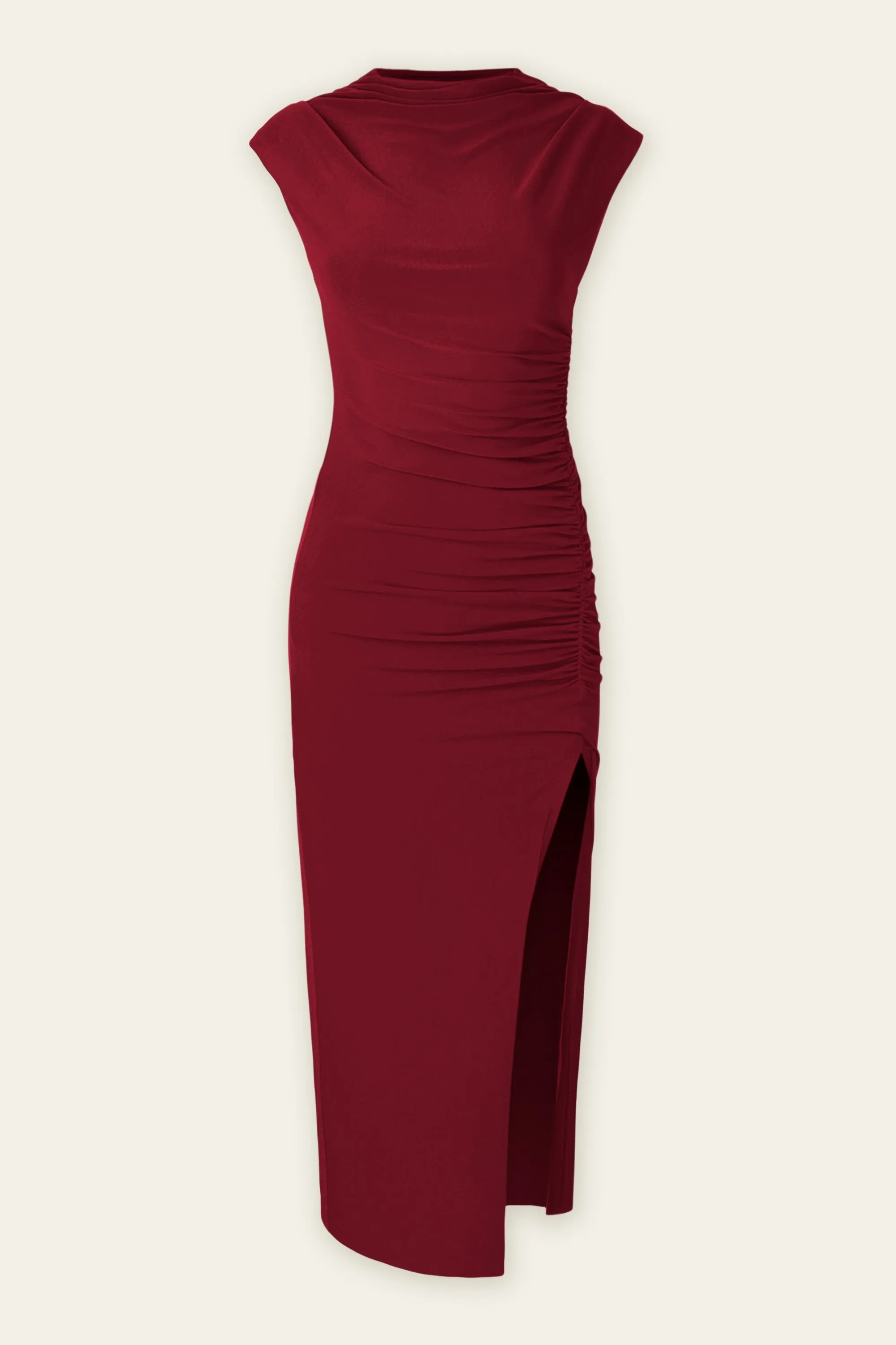 Jemma Mock Neck Midi Slit Dress