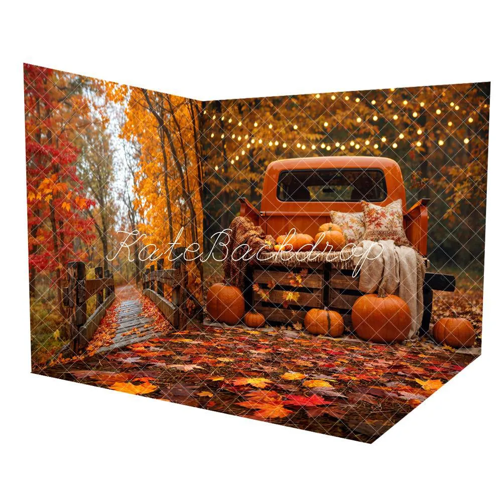 Kate Autumn Forest Maple Dark Brown Wooden Bridge Room Set