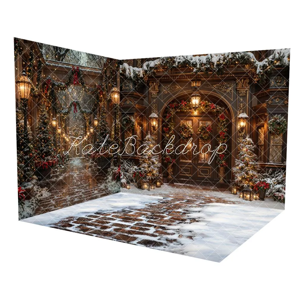 Kate Winter Christmas Dark Brown Vintage Grand Arched Door Room Set