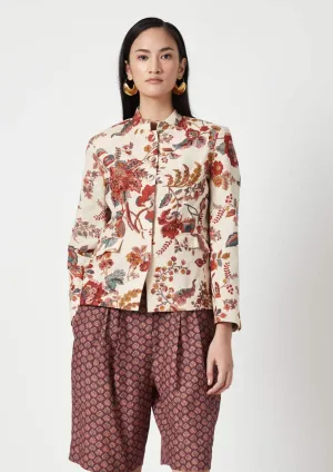Kiruk ecru red embroidered jacket