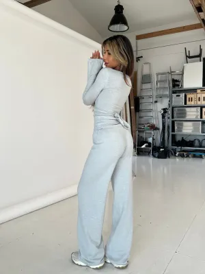 Knit trousers - light grey