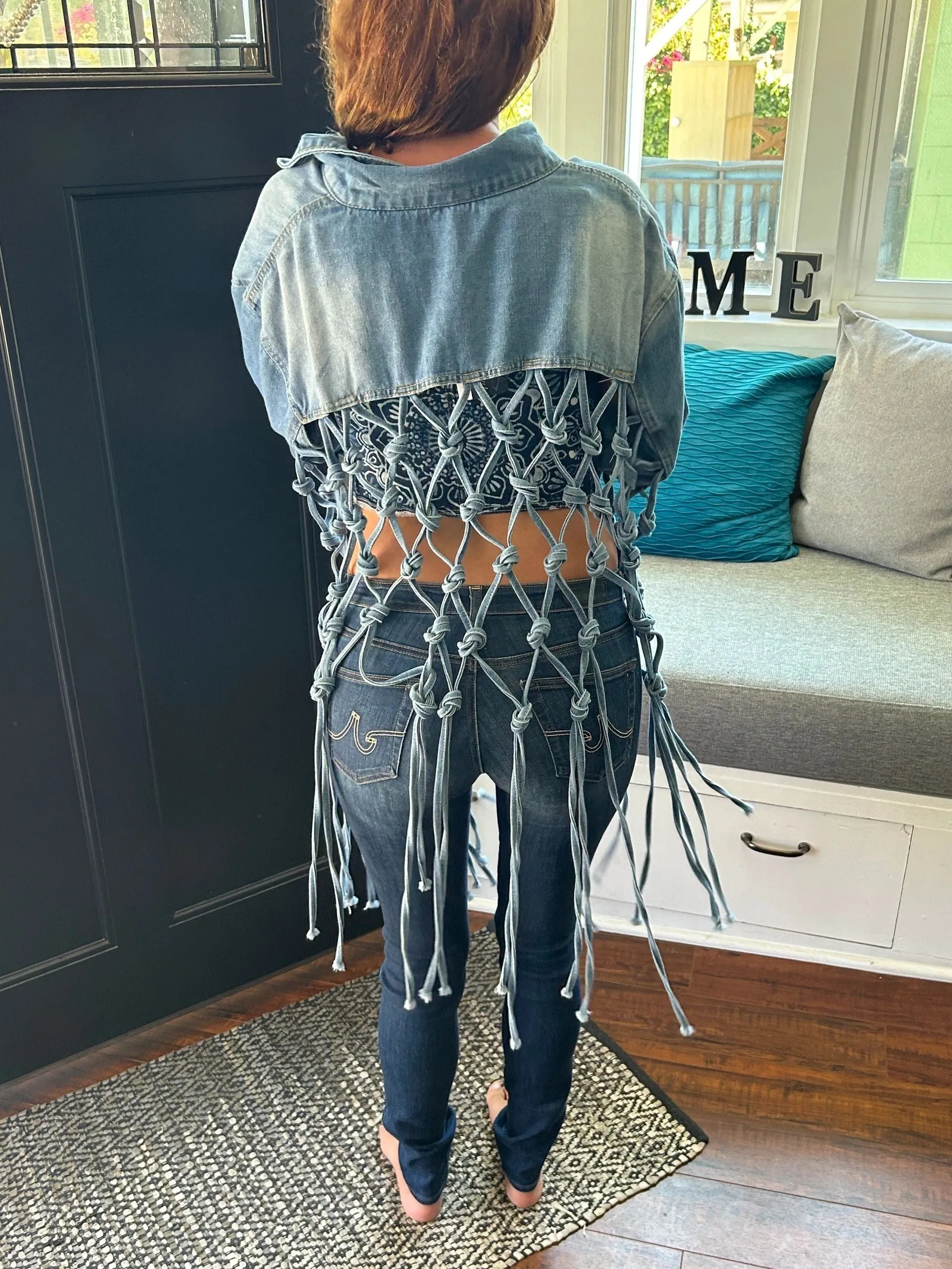 Knotted Denim Statement Jacket