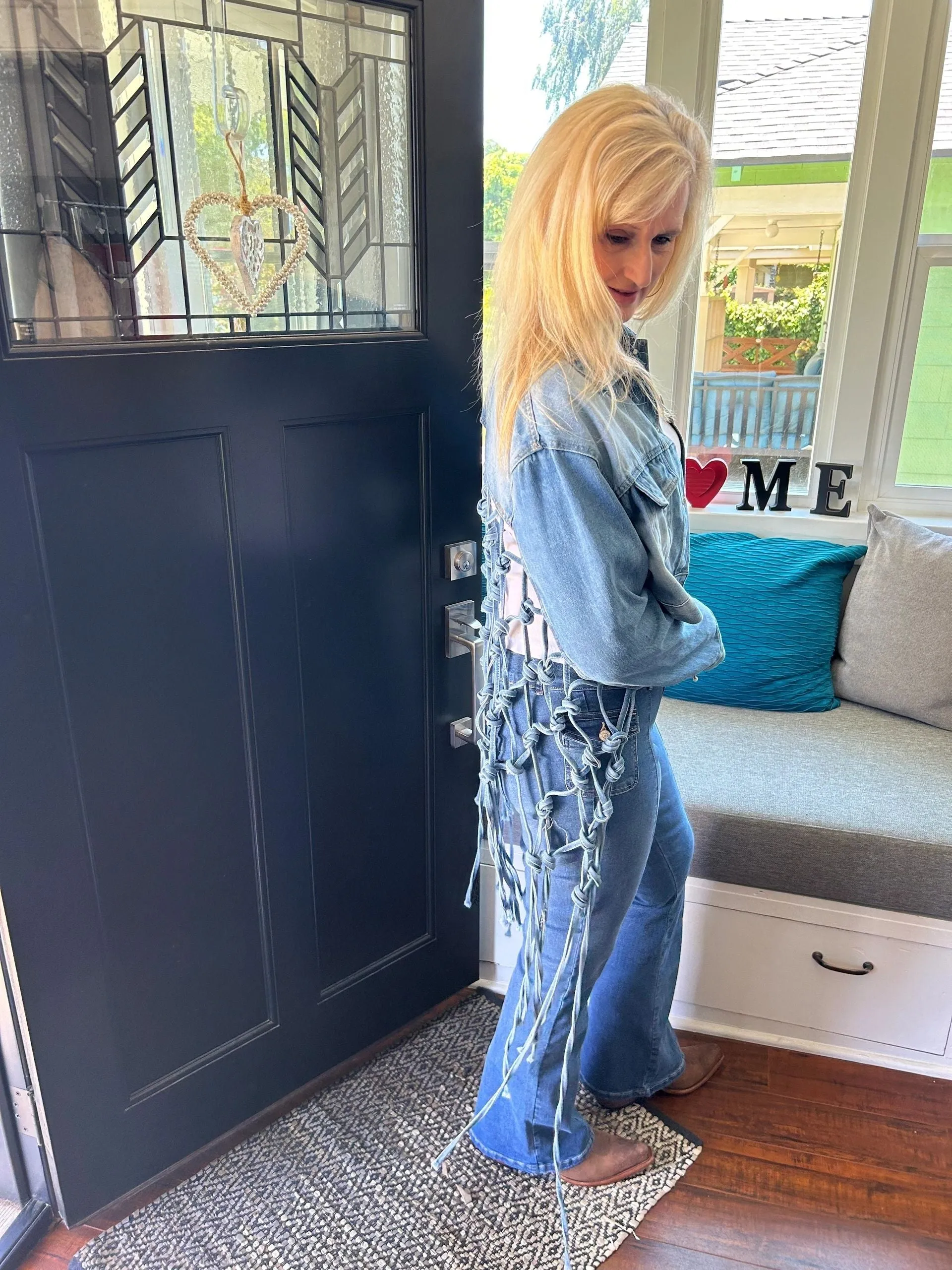 Knotted Denim Statement Jacket