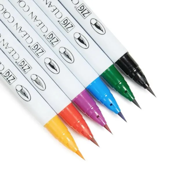 Kuretake Zig Clean Color Real Brush - Set of 6