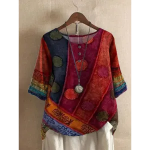 Laoise |  Comfortable Colorful Top With Half Sleeves