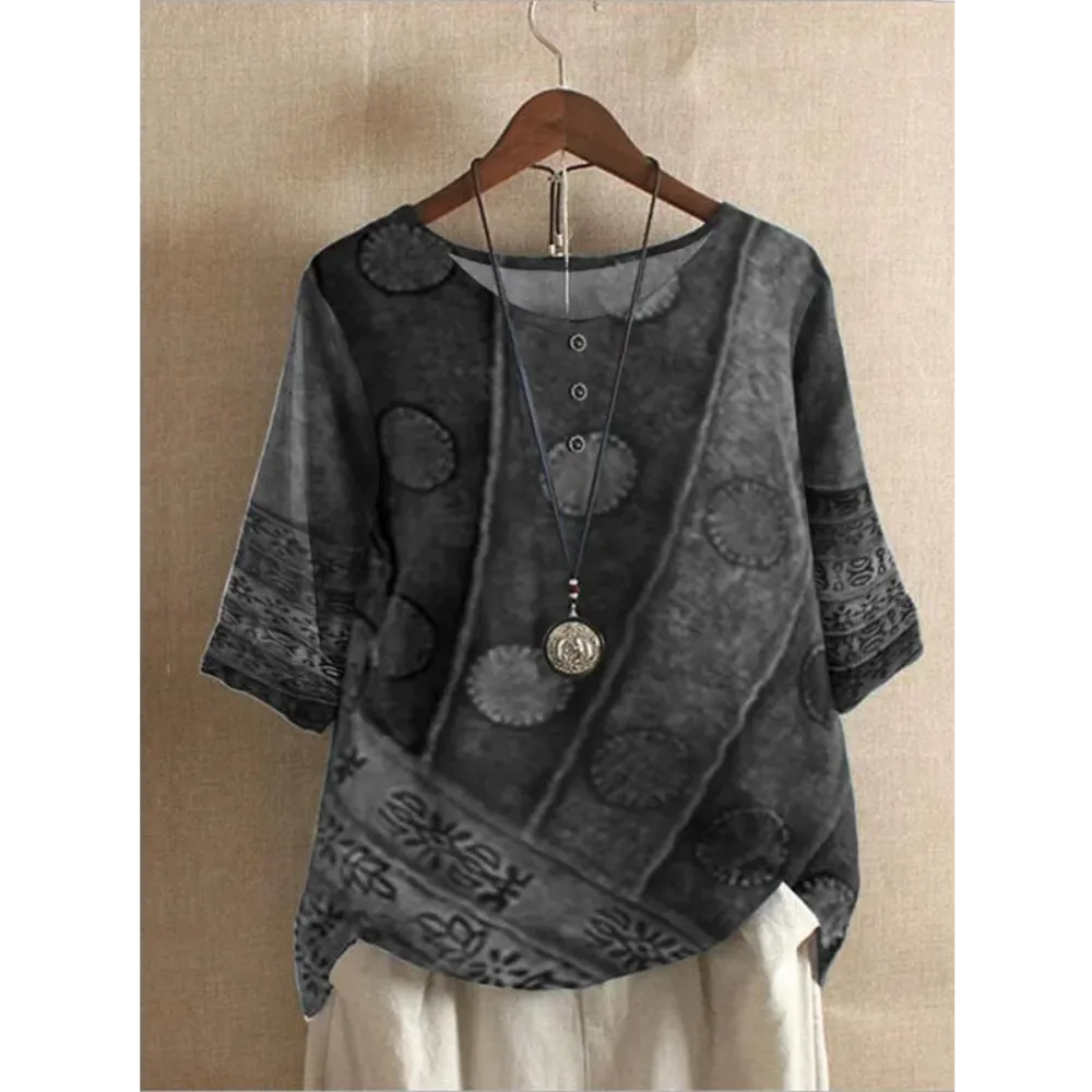 Laoise |  Comfortable Colorful Top With Half Sleeves